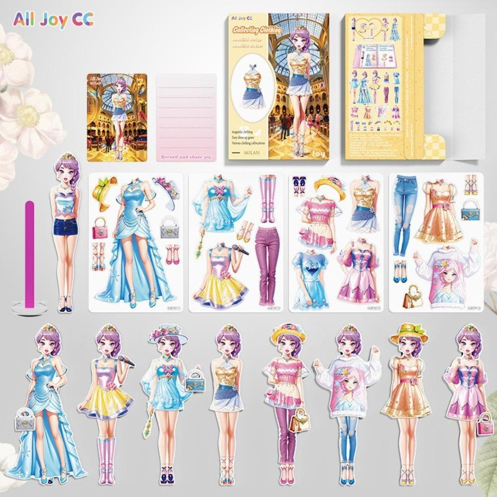 

Princess Theme Magnetic Paper Dolls Interactive Pretend Play Toys Dress Up Dolls Indoor Activities Style C