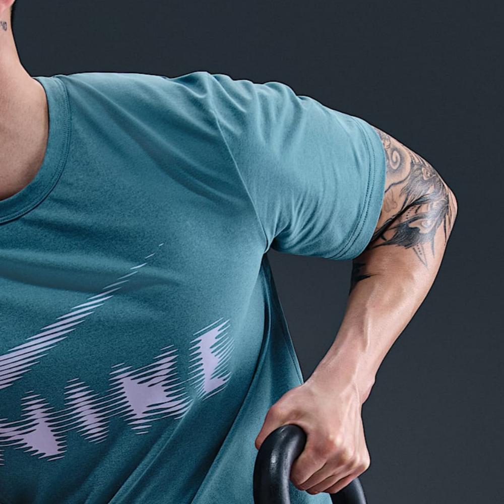 Nike Hyverse Dri-Fit UV Simple Comfortable Pullover Short Sleeve T-Shirt Men Tops Smoke-Blue HQ7988-006