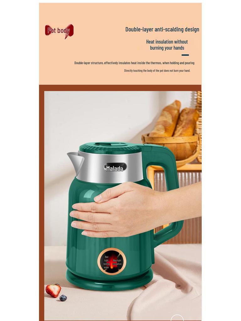 Wanlida Large-Capacity Electric Kettle with Durable Insulation for Dormitory Use