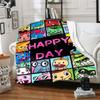 1pc Blanket Happy Tree Friends2 Print Design, Lightweight Blanket for Sofa, Bed- Soft &Warm, Gift for All Seasons like Christmas, Halloween