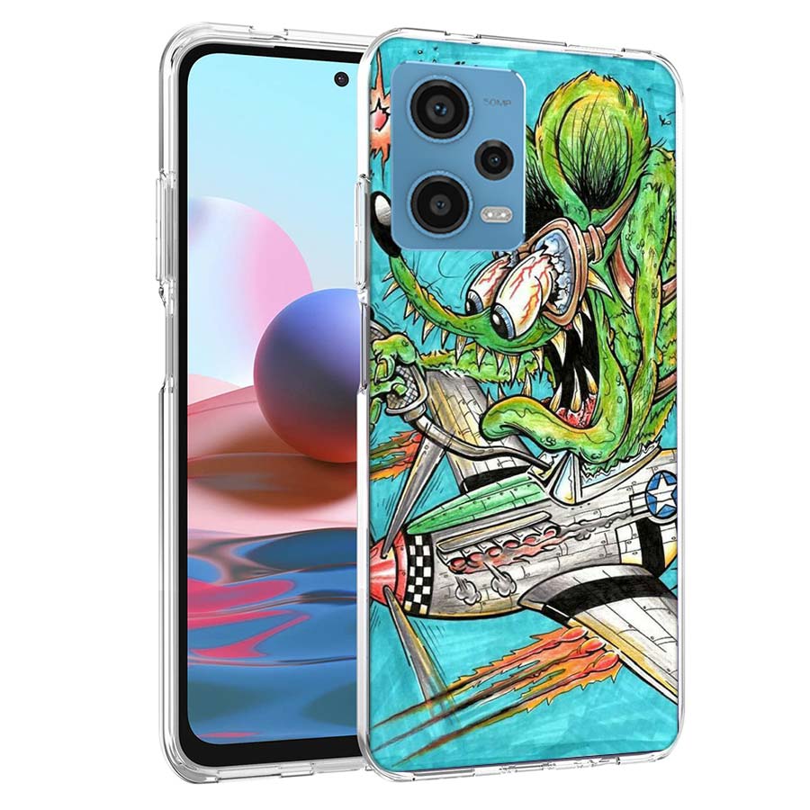Surf Cool Rat F-Fink Phone Case For Redmi Note 13 12 14 15 Pro Plus 13R 11 11T 11E 11S 10 Pro 10S 9 9S Cover Cell Clear TPU Capa