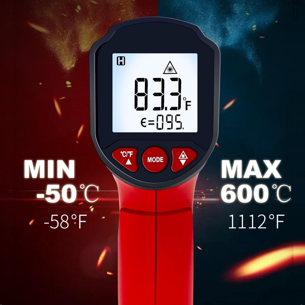 ET6530C -50°C-600°C Handheld Digital Thermometer Laser Backlight Display Industrial Thermometer for Kitchen Outdoor Car