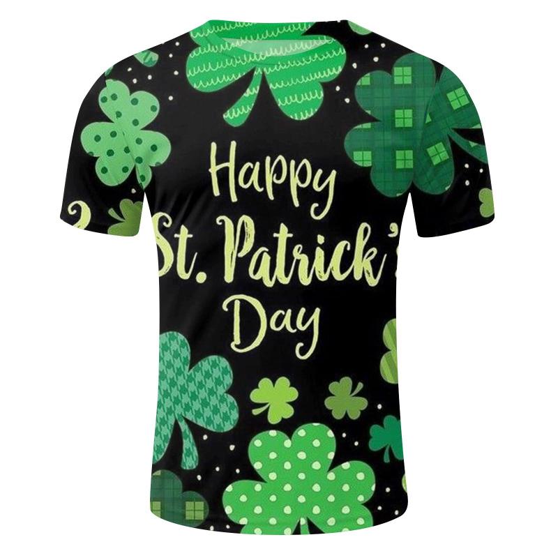 3D Print Saint Patrick T Shirt Kids Men Tops Tee Green Clover Pattern T-Shirt For Men Women Shirt Fashion T Shirt Men Clothing S