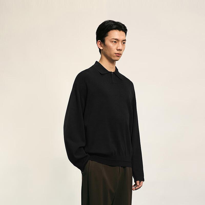 CROQUIS Men's 2025 Autumn Long-Sleeve H-Type Polo Knit Shirt