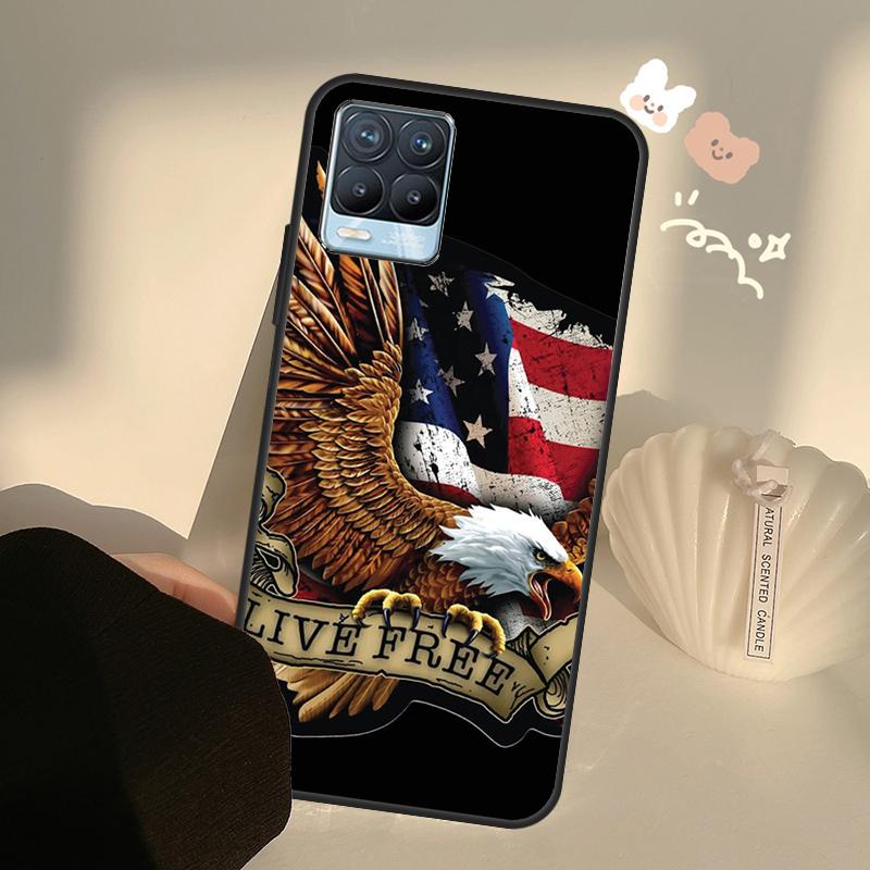 American USA Flag Eagle Case For Realme C71 C63 C61 C55 C51 C53 C25 C65 C67 C75 11 12 13 14 15 Pro Plus GT6 GT7 Pro