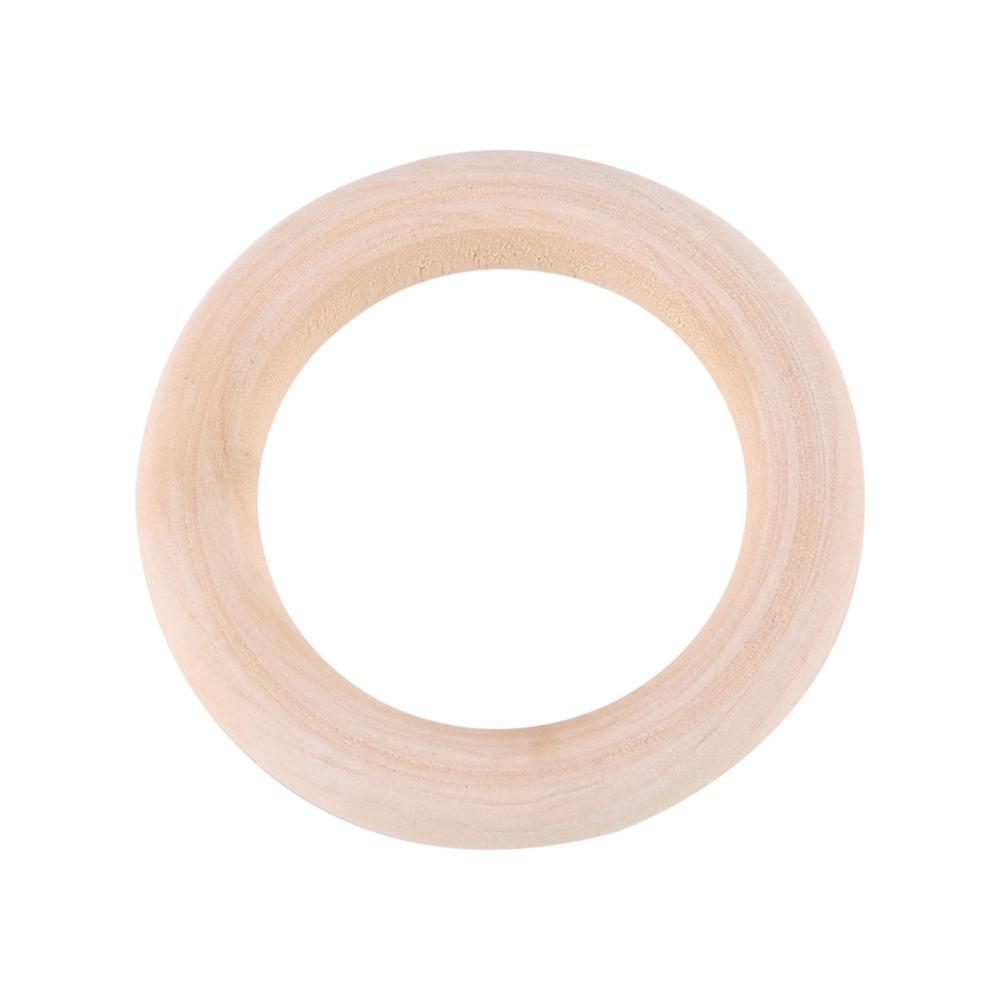 50 Stück Holz Handgefertigt DIY Holz Holzringe Unfertige Oberfläche Rund Unfertige Holzringe 50MM Holzkreise DIY Bastelbedarf