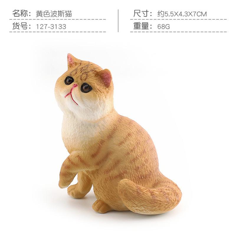 Exquisite Plastic Cat Model Figurine Short Hair And Persian Cat Home Display