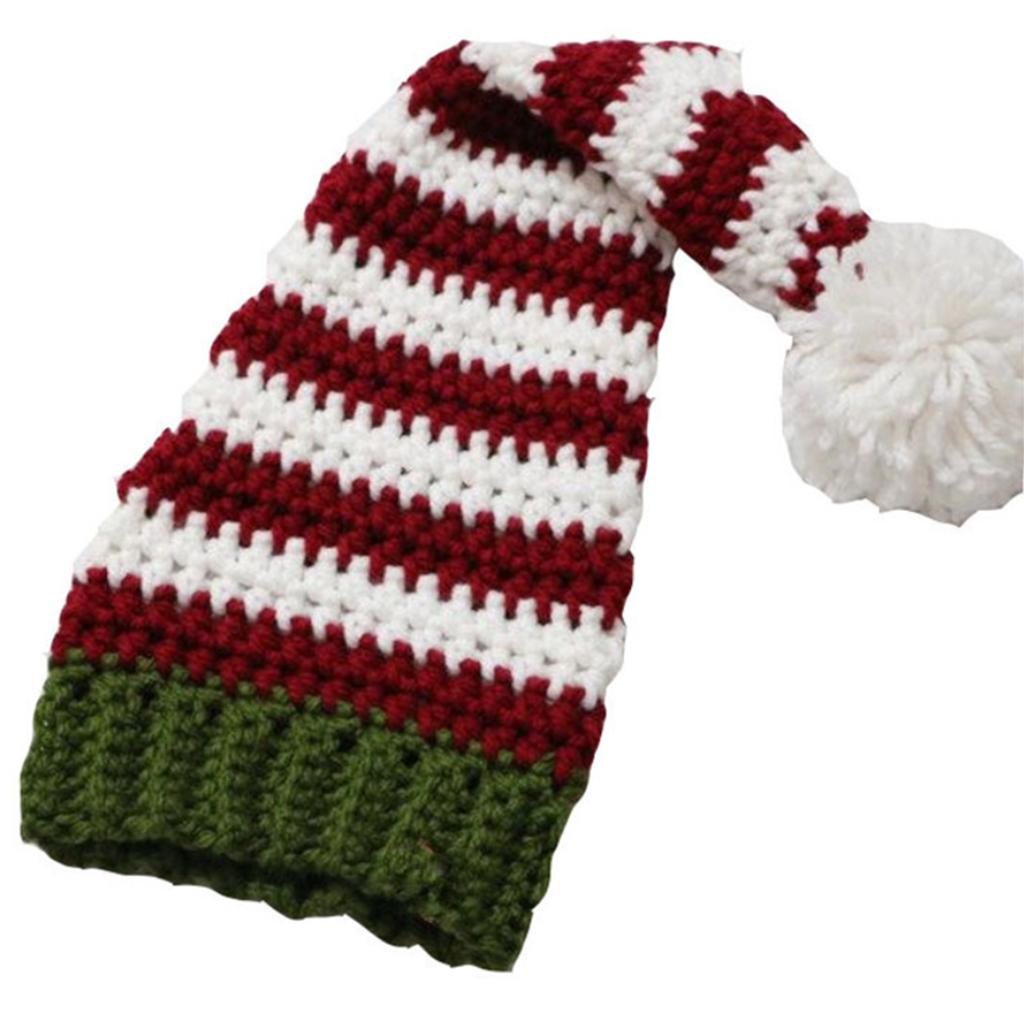 All-match Wool Ball Beanie Hat Parent-child Christmas Striped Knit Hat Windproof