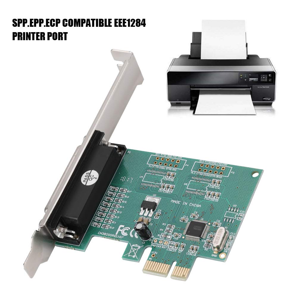 PCI E Parallel Port Expansion Card, Parallel Port DB25 LPT Printer to PCI E Express Card Converter Adapter