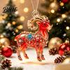 Decorative Hanging Charms Goat Christmas Tree Pendant Durable Acrylic Ornament Not Easy Ornament to Fade for Holiday And Car Decoration Collectibles