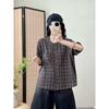 DIMANAF 2026 Plus Size Summer Women Blouse Shirts Tunic Print Oversize Loose Casual Cotton Linen Lady Tops Vintage Floral