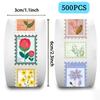 500 Sheets/roll Roll Stickers Tape Floral Stamp Stickers Handbook Material Decorative Envelope Seal Stickers