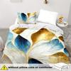 Leaf Theme Duvet Cover Set - 2/3pcs, Soft Comfortable Breathable, Botanical Print Bedding Set, Golden Leaf Print Duvet Cover Set