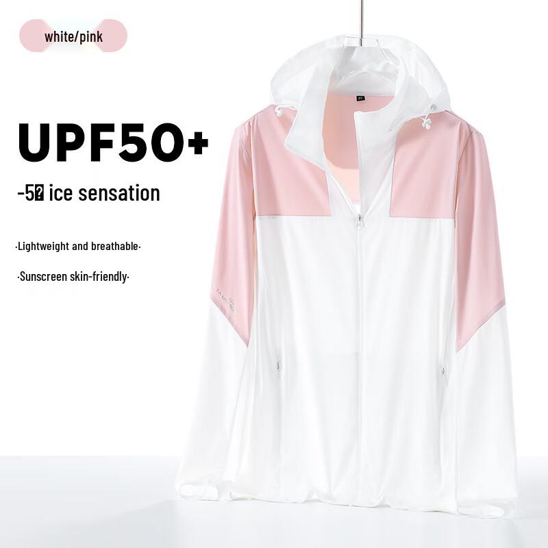 JOHLIN DREAM Couple s Ice-Feel Color-Block UPF50+ Sun Protection Hoodie XS