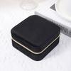 Velvet Jewelry Box Travel Portable Flannel Square Zipper Style Jewellery Storage Case  Gift Holder Ring Earring Holder