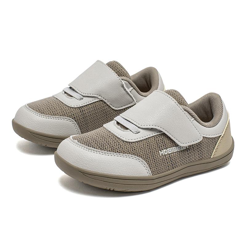 HOBIBEAR Scarpe Minimaliste a Punta Larga per Bambini, Scarpe da Ginnastica Casual con Velcro, Rete Traspirante, Scarpe a Drop Zero