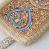 Women Fashion New Straw Woven Crossbody Bag Boutique Beaded Bag Versatile Mobile Phone Bag Cute Unique Shoulder Travel Small Bag