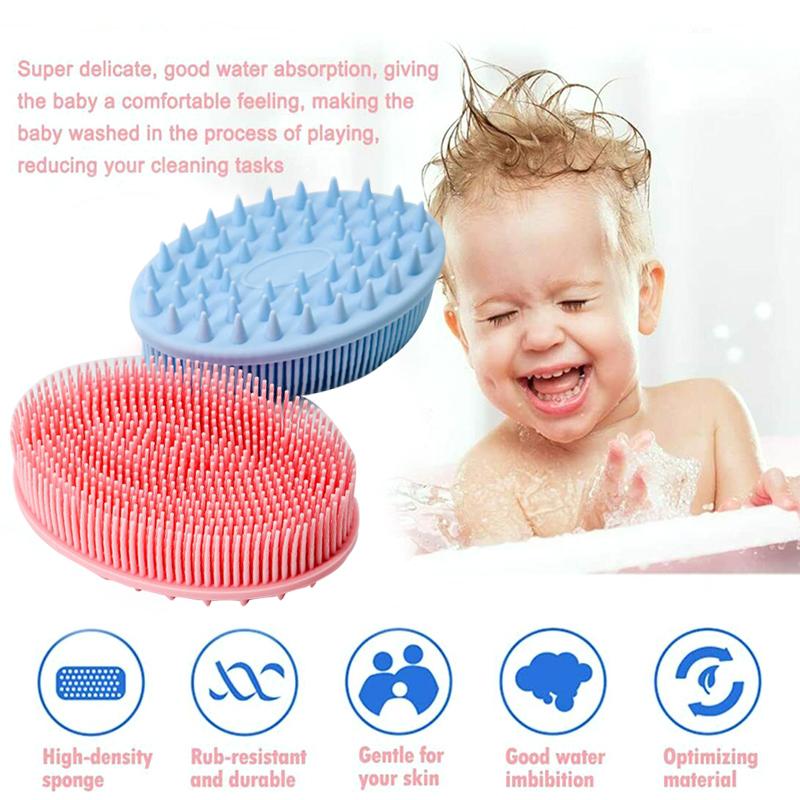 Burete exfoliant Scrubber pentru corp mort Perie de spălare a capului pielii Pieptene perie de baie cu peri de silicon Masaj pentru scalp Instrument de baie Igienic