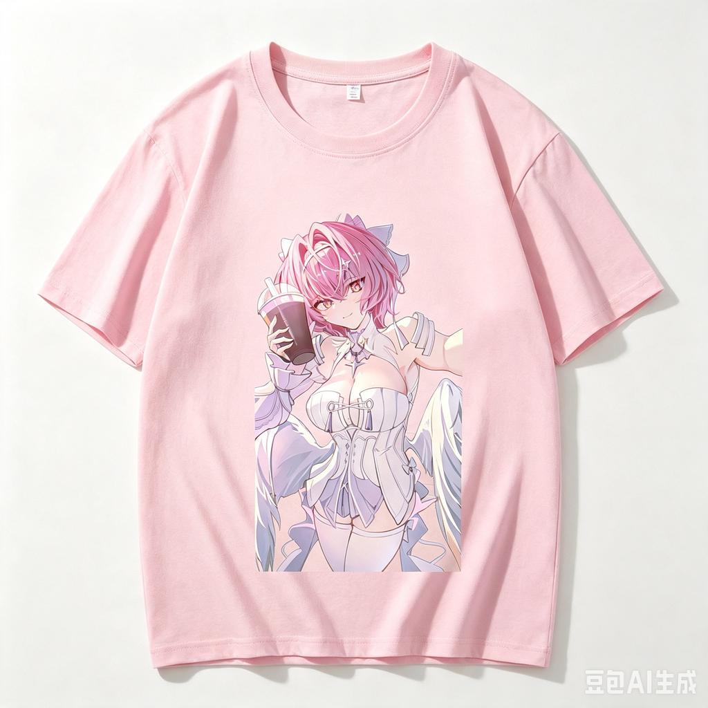 Remiel Zenless Zone Zero Holding Beverage Full Body Anime Cutout Crew Neck Short Sleeve Comfortable Unisex And Unisex Tshirt