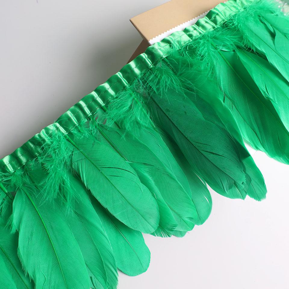 Feather10Meters Goose Feather Fringe Ribbon Handicraft Accessories White Swan Feathers Trims Carnival Plumas Dress Decoration