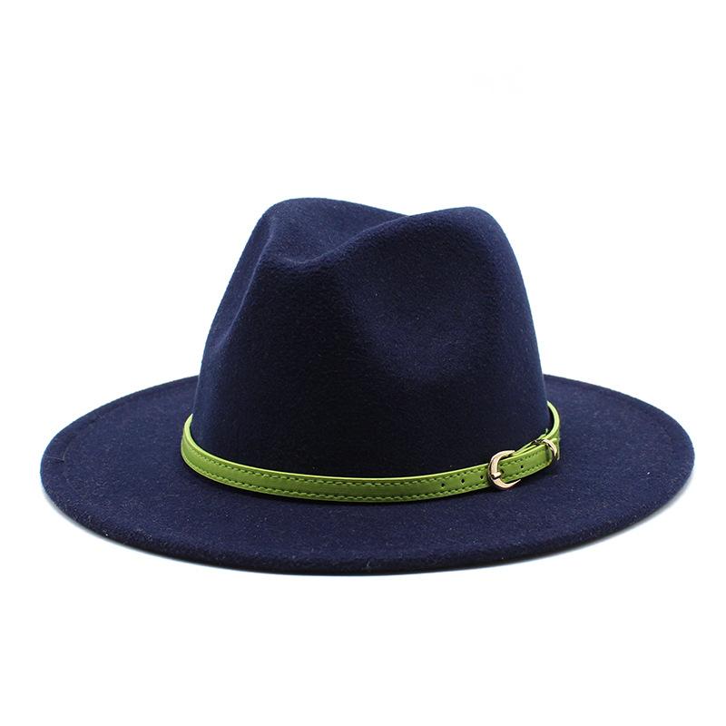 Men'S And Women'S Woolen Top Hats, Gentlemen'S Jazz Hats, Flat-Brimmed Big Eaves