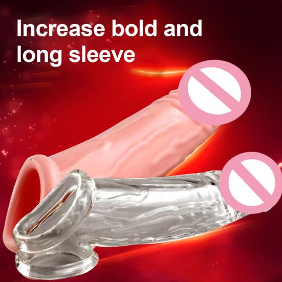 Meeste korduvkasutatav peenise varrukas dildo pikendaja ejakulatsiooni viivitav sekslelu