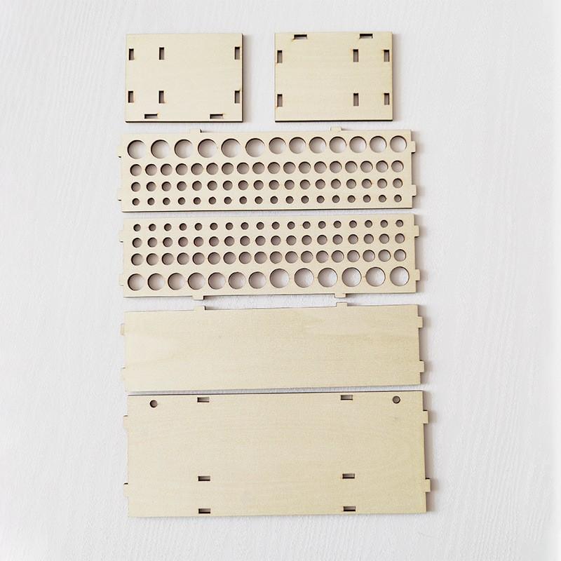 67-Slot Premium Wooden Brush Holder - Durable Artist Desk Organizer, Pencil & Paint Brushes Storage, Elegant Art & Craft Supplie