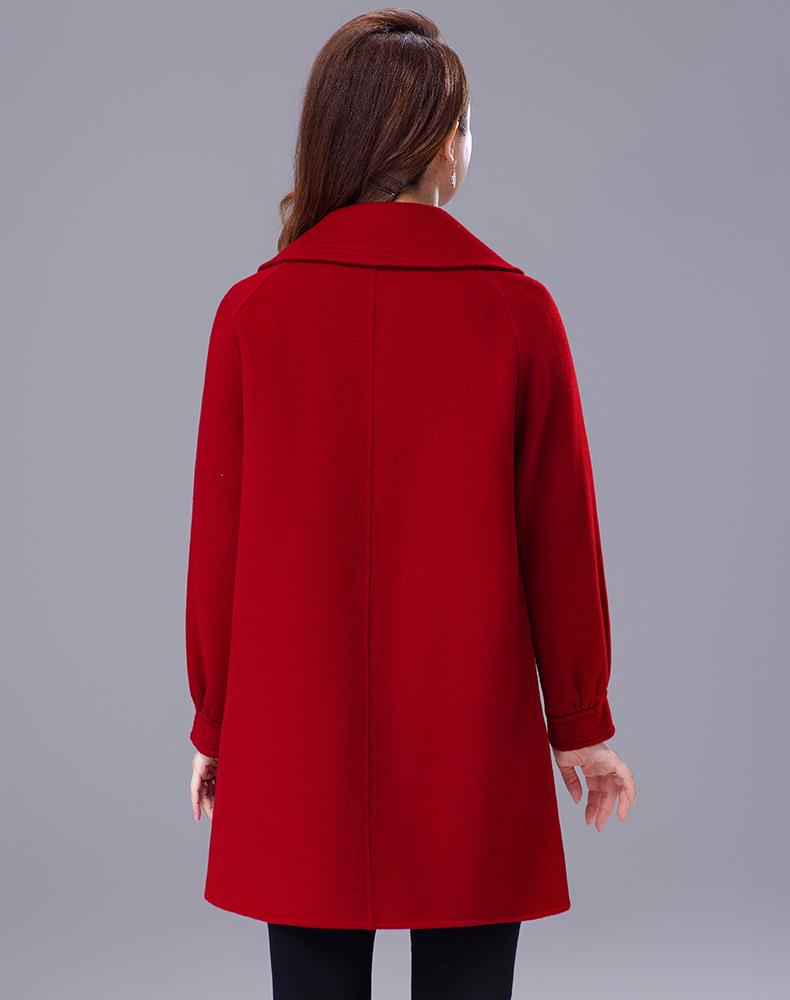 Women's Petite Mid-length Double-faced Wool Coat - Autumn/Winter 2026 New Style for Middle-aged Mothers