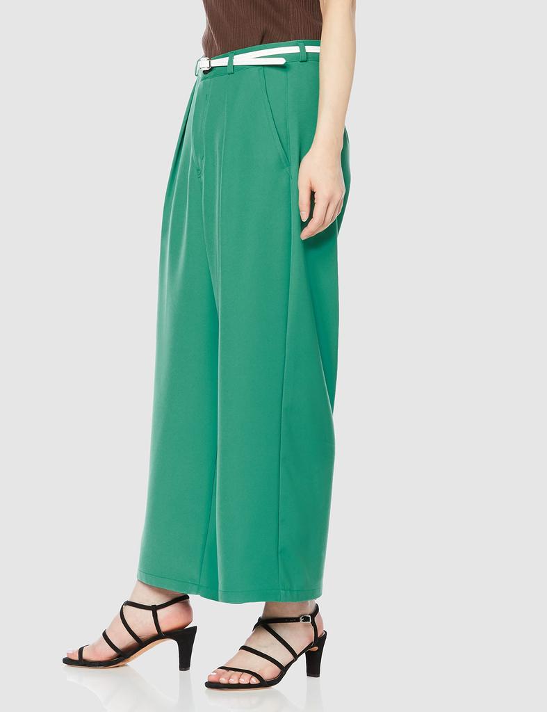 Something Casual Pants with Size XS Women's Wide-Leg Belt, Green,
