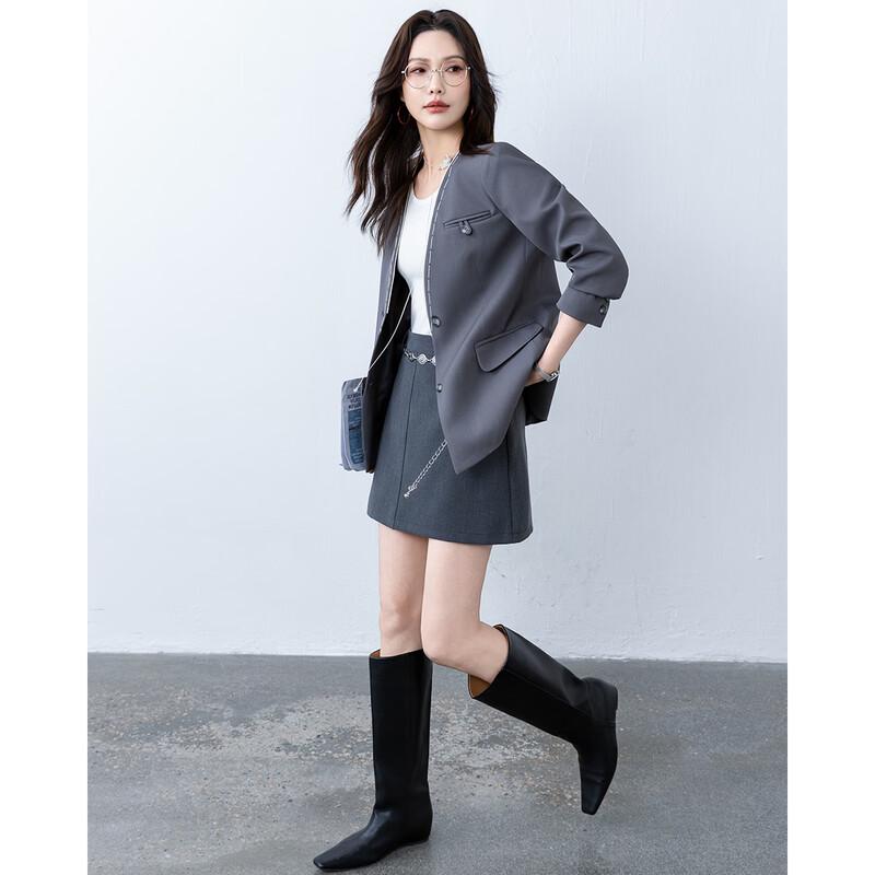 TERRE BLEUE Women's Loose Fit Blazer Jacket