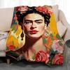 classic artist Frida Kahlo Throw Soft Coral Fleece Blanket 310gsm Fluffy Warm Throw for Sofa Bed Couch Bedroom Decor