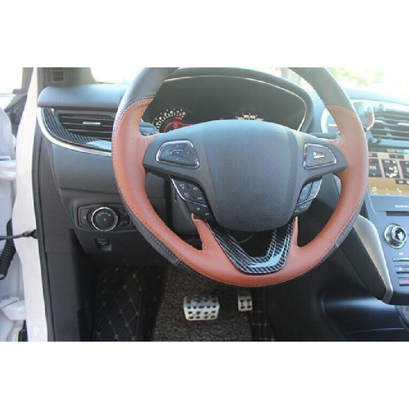 Steering Wheel Panel Cover Trim 1PCS Fit For Lincoln MKZ 2013- Carbon Fiber