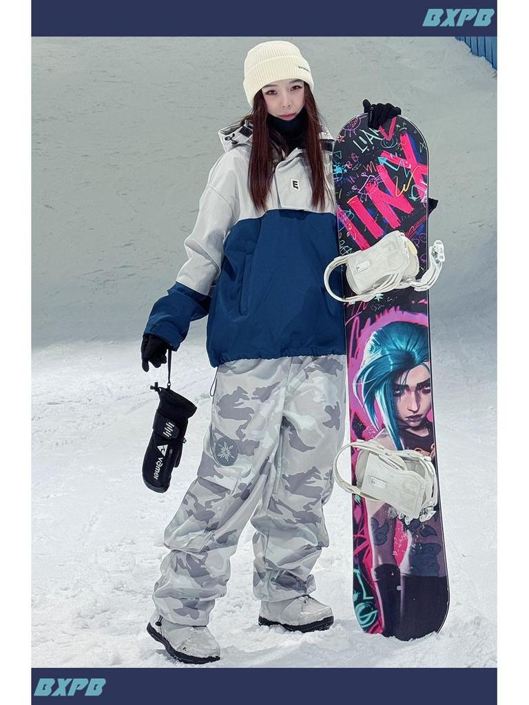 American-Style Camouflage Ski Suit: Waterproof, Windproof, Velvet-Lined for Men & Women