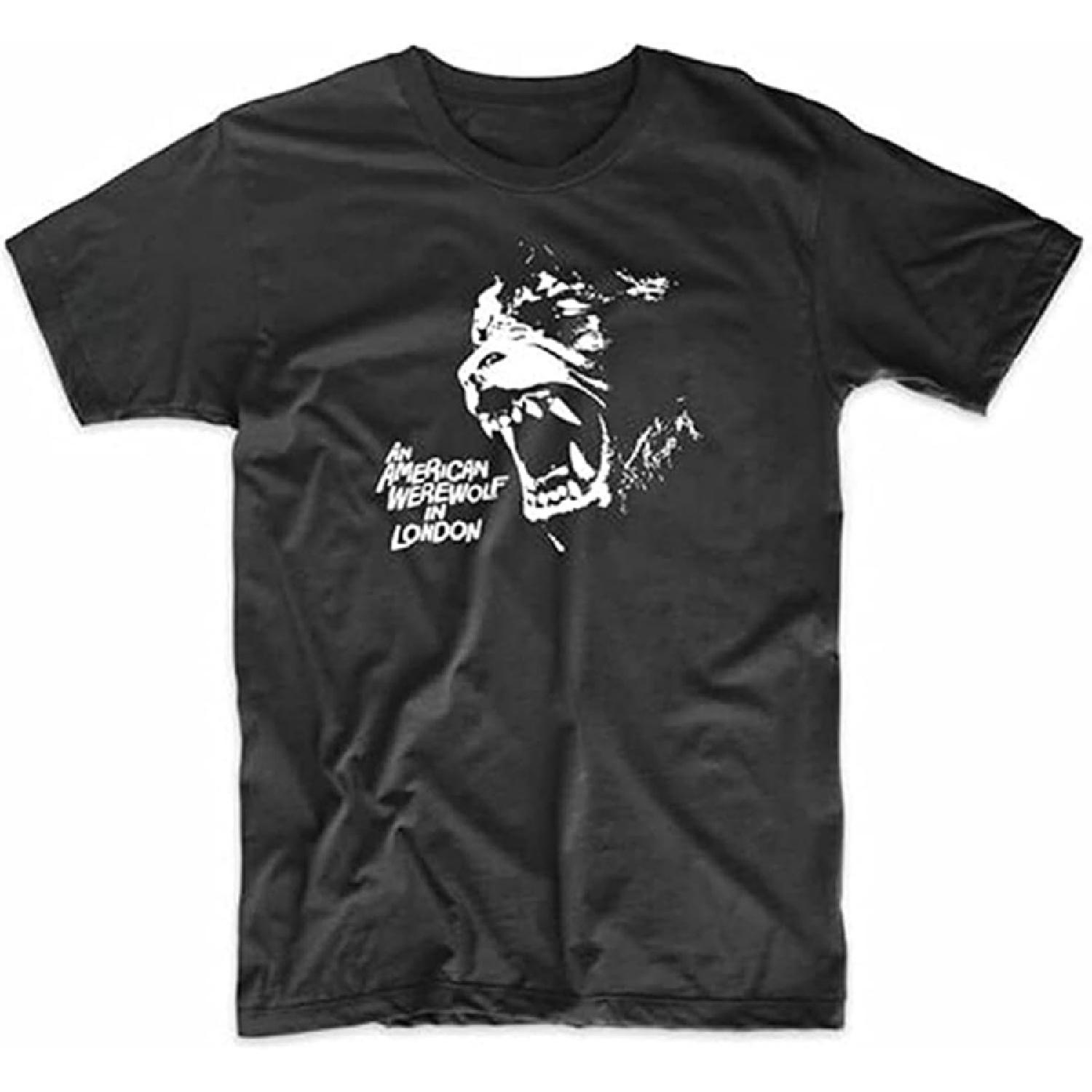 MXCAPITAL an American Werewolf in London Horror Black Mens T-Shirt Graphic Unisex Tee S