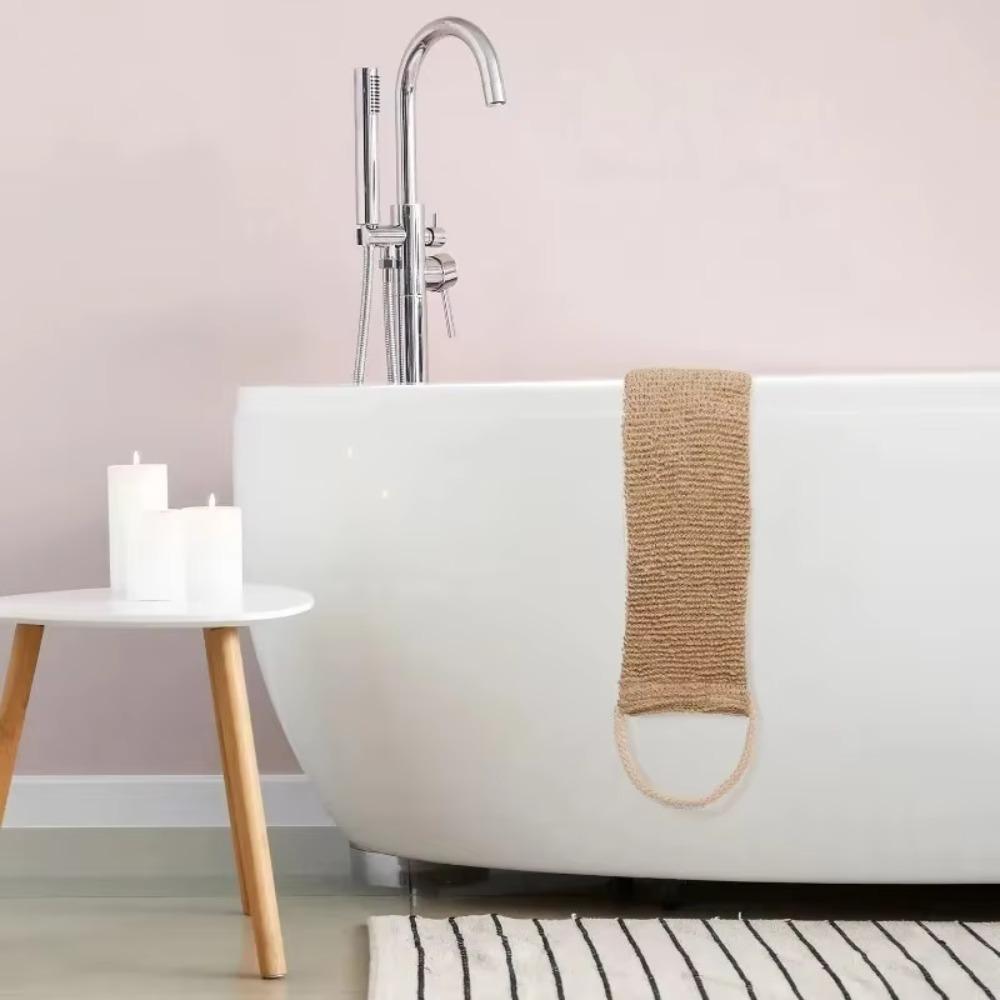 With Gloves Back Shower Strap Rustic Style Bath Towel Durable Jute Back Scrubber Set Body Cleaning