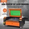 VEVOR 100W CO2 laserový gravír, 61 x 89 cm(24 x 35 palců), 500 mm/s(19.7 IPS) Laserový řezací stroj s obousměrným přívodem vzduchu, kompatibilní s LightBurn