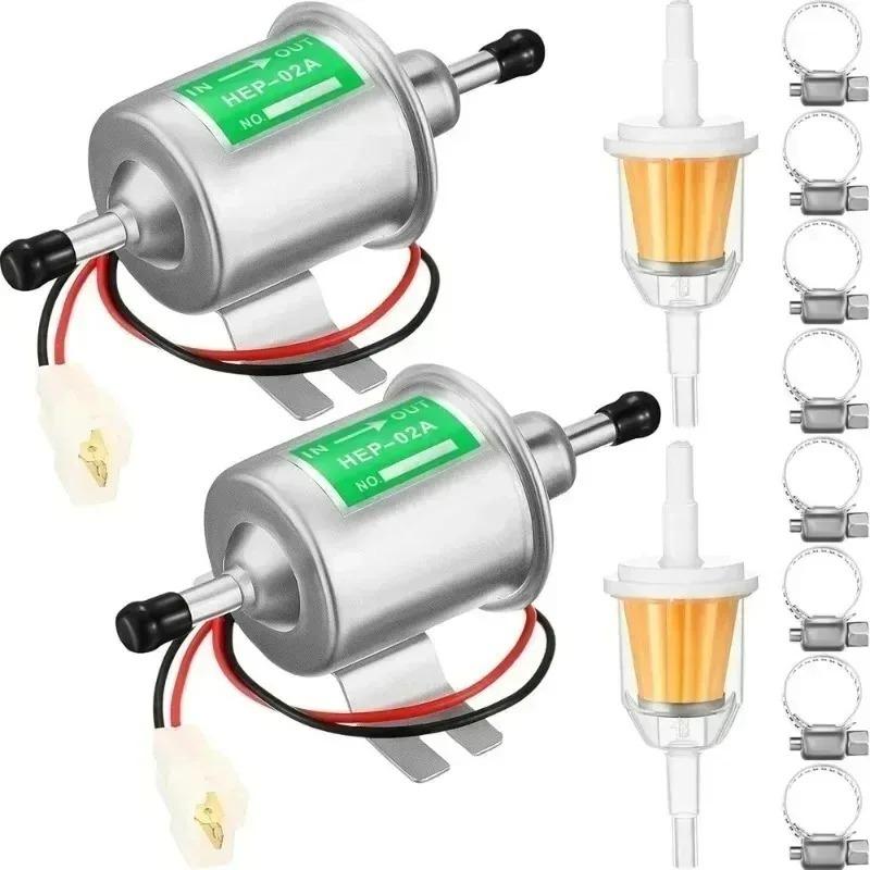 12V Universal Electric Fuel Pump Low Pressure Bolt Fixing Wire Diesel Petrol HEP-02A for Car Carburetor Motorcycle