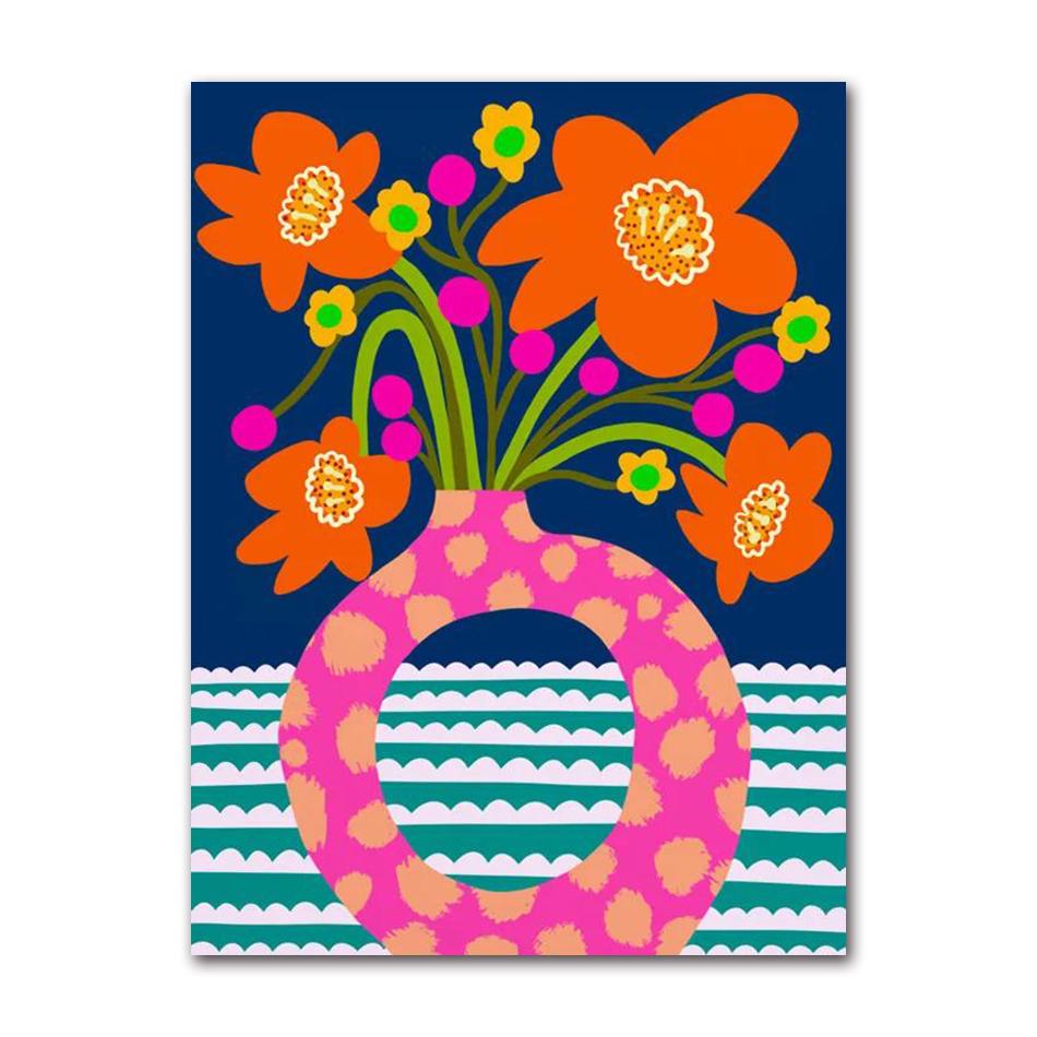 Nordic Posters and Prints for Room Decoration, Wall Photos, Colorful Flower, Rainbow, Cup, Lady Leopard, Canvas Painting