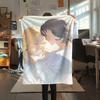 1PC Summer time Rendering Print Flannel Blanket, High quality All Seasons, Home Decor, Warmth and Comfort, Perfect for Christmas Gifts