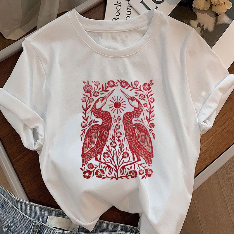 Animals with Floral T Shirt Summer Short Sleeve Tshirt Casual Round Neck Printed Graphic Tshirt Unisex Clothing Streetwear