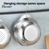 Rust Proof Food Strainer 304 Stainless Steel Colander with Side Drainage Holes, 3-in-1 Kitchen Bowl for Washing Rice Vegetables Fruits, Large Capacity