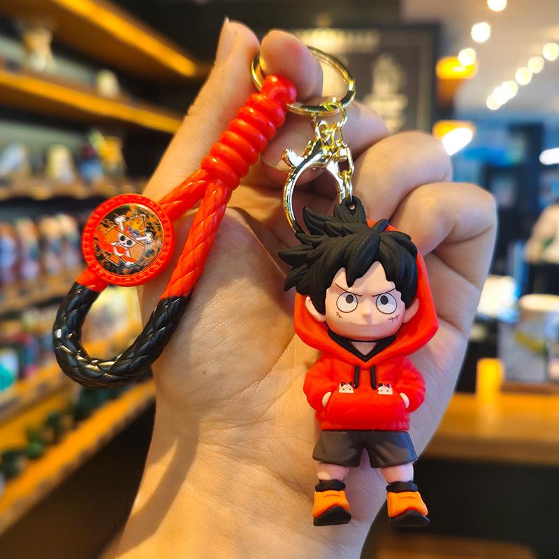 Cartoon Knit Luffy & Zoro Keychain Pendant