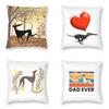 Personality Puppy Pattern Print Cushion Pillowcase Pet Dog Couple Sweet Pillowcase Living Room Sofa Bedroom Home Decor