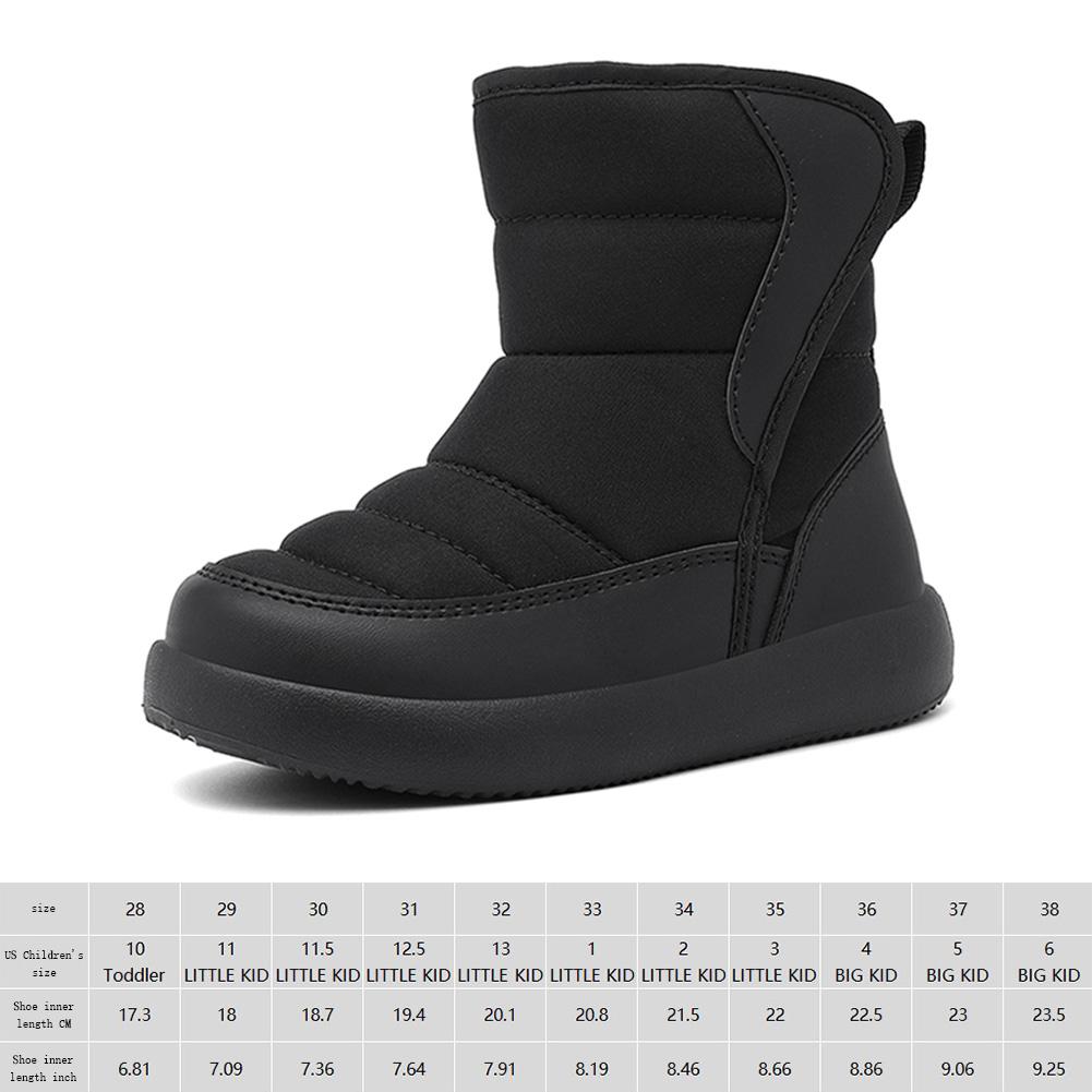 Boys Girls Snow Boots Warm Fur Lined Winter Shoes Anti-Slip Winter Boots Winter Snow Boots for Outdoor