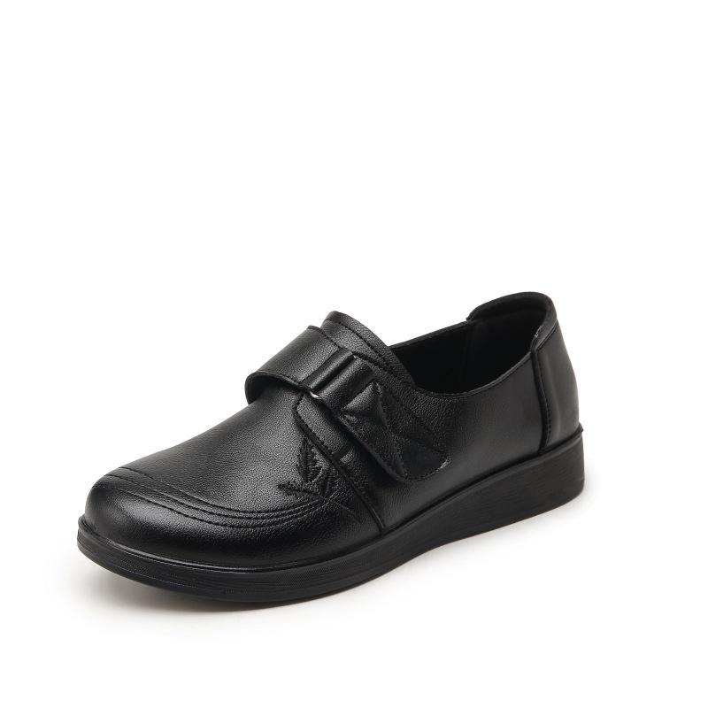 "Sapatos Confortáveis de Couro Legítimo para Mulheres de Meia-Idade - Solas Macias, Respiráveis, Estilo Outonal"