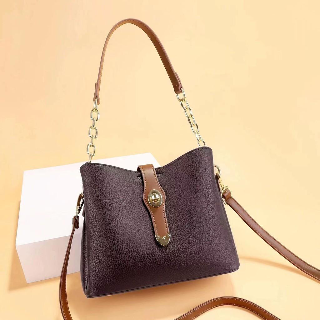 Trendy High-end Bucket Bag With Chain And Lock For Women Perfect For Daily Outfits