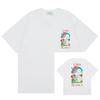 Men Women Streetwear Short Sleeve T-Shirt With Geometric Letter Print Loose Fit Cotton Tee Casual
