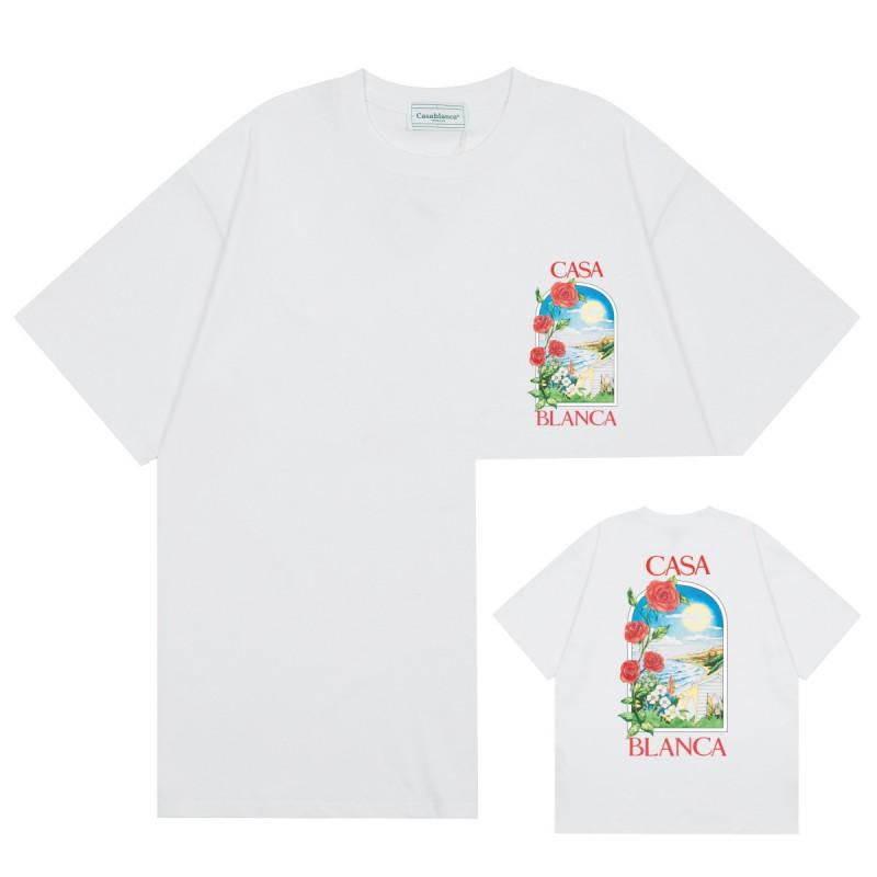 Men Women Streetwear Short Sleeve T-Shirt With Geometric Letter Print Loose Fit Cotton Tee Casual