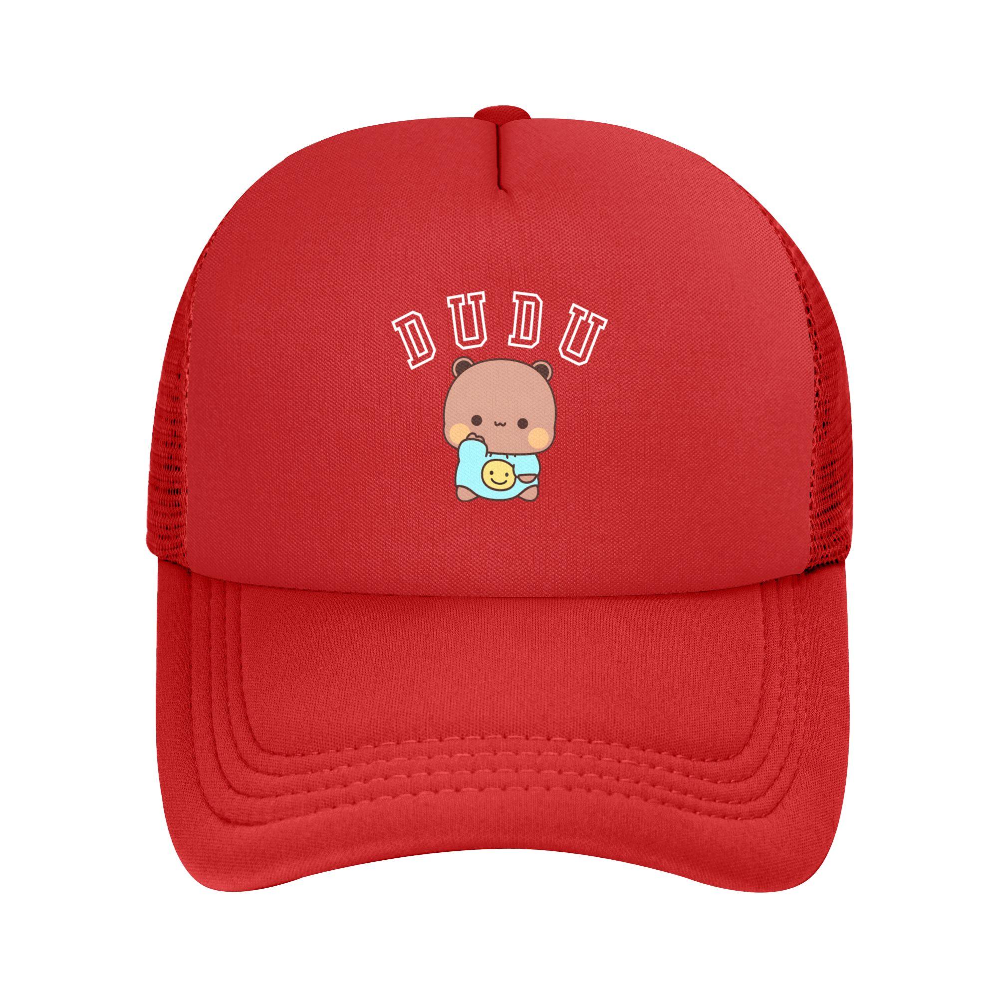 Bubu Dudu Cute Bear Trucker Cap Retro Hats Trucker Worker Cap Trucker Cap Adjustable Snapback Caps Mesh Baseball Cap Summer One Size