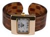 [Raport] Wristwatch Bangle Watch Wide Type Square Pattern